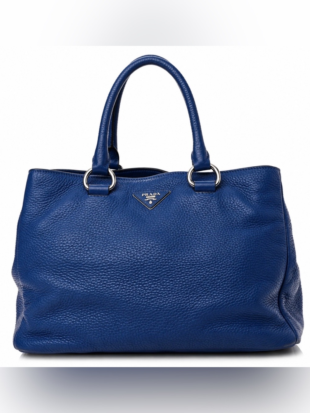 PRADA Vitello Daino Tote Royal Blue